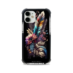 Odolný obal Mobiwear MagSafe Elite Bumper - Apple iPhone 12 Mini - D011D Kytice s pírkem