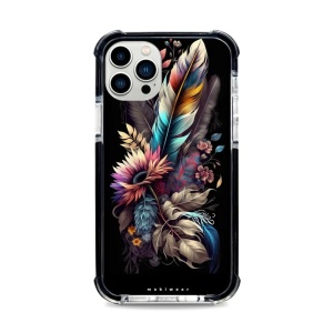 Odolný obal Mobiwear MagSafe Elite Bumper - Apple iPhone 12 Pro - D011D Kytice s pírkem