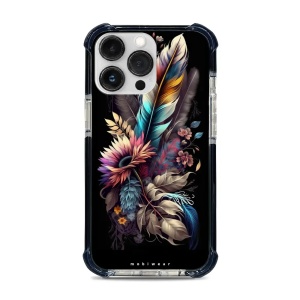 Ultimátní odolný kryt Mobiwear MagSafe Elite Bumper pro Apple iPhone 13 Pro - D011D Kytice s pírkem - VÝPRODEJ
