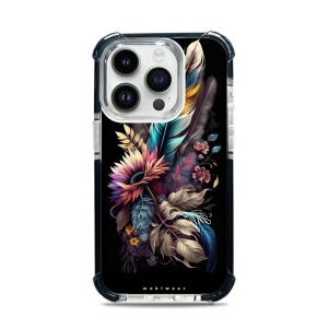 Odolný obal Mobiwear MagSafe Elite Bumper - Apple iPhone 14 Pro - D011D Kytice s pírkem