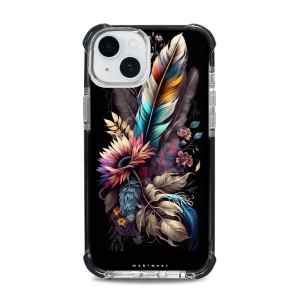 Odolný obal Mobiwear MagSafe Elite Bumper - Apple iPhone 15 Plus - D011D Kytice s pírkem