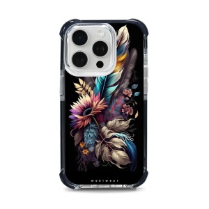 Odolný obal Mobiwear MagSafe Elite Bumper - Apple iPhone 15 Pro - D011D Kytice s pírkem