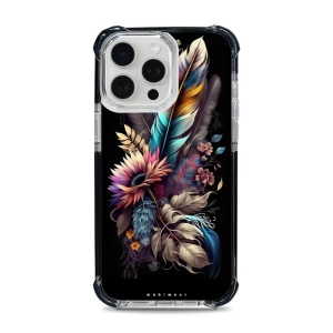 Odolný obal Mobiwear MagSafe Elite Bumper - Apple iPhone 15 Pro Max - D011D Kytice s pírkem