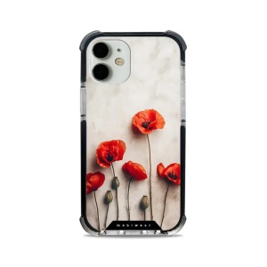 Odolný obal Mobiwear MagSafe Elite Bumper - Apple iPhone 12 Mini - D012D Vlčí máky