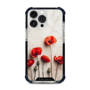 Odolný obal Mobiwear MagSafe Elite Bumper - Apple iPhone 13 Pro - D012D Vlčí máky