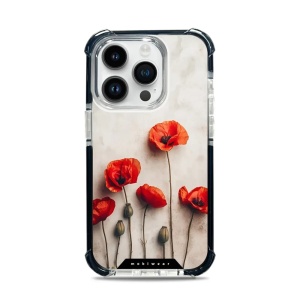 Odolný obal Mobiwear MagSafe Elite Bumper - Apple iPhone 14 Pro - D012D Vlčí máky