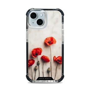 Odolný obal Mobiwear MagSafe Elite Bumper - Apple iPhone 15 - D012D Vlčí máky