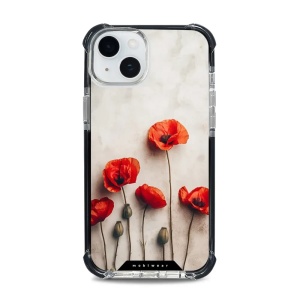 Odolný obal Mobiwear MagSafe Elite Bumper - Apple iPhone 15 Plus - D012D Vlčí máky