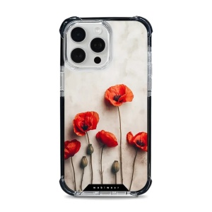 Odolný obal Mobiwear MagSafe Elite Bumper - Apple iPhone 15 Pro Max - D012D Vlčí máky