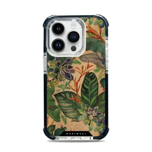 Odolný obal Mobiwear MagSafe Elite Bumper - Apple iPhone 14 Pro - D013D Sukulenty