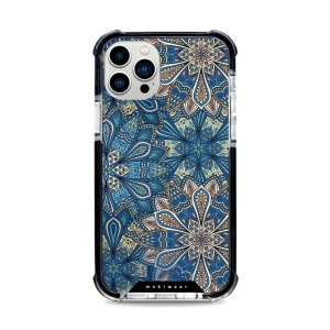 Odolný obal Mobiwear MagSafe Elite Bumper - Apple iPhone 12 Pro - D015D Modré mandala květy