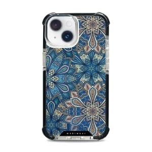 Odolný obal Mobiwear MagSafe Elite Bumper - Apple iPhone 14 - D015D Modré mandala květy
