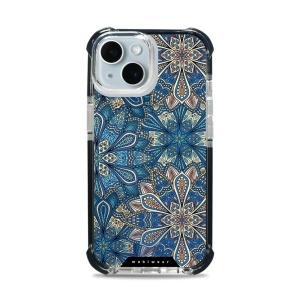 Odolný obal Mobiwear MagSafe Elite Bumper - Apple iPhone 15 - D015D Modré mandala květy
