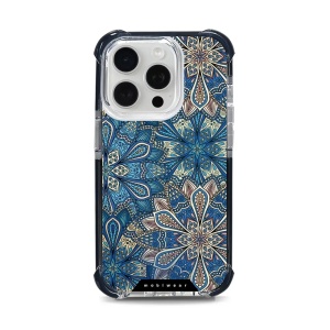 Odolný obal Mobiwear MagSafe Elite Bumper - Apple iPhone 15 Pro - D015D Modré mandala květy