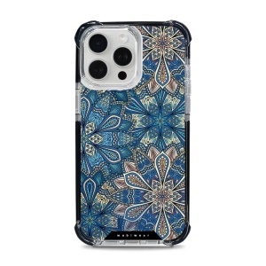 Odolný obal Mobiwear MagSafe Elite Bumper - Apple iPhone 15 Pro Max - D015D Modré mandala květy