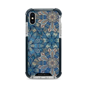 Odolný obal Mobiwear MagSafe Elite Bumper - Apple iPhone X / XS - D015D Modré mandala květy