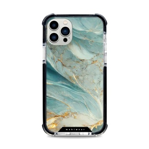 Odolný obal Mobiwear MagSafe Elite Bumper - Apple iPhone 12 Pro - D016D Zelenkavý a zlatavý mramor