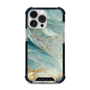 Odolný obal Mobiwear MagSafe Elite Bumper - Apple iPhone 13 Pro - D016D Zelenkavý a zlatavý mramor