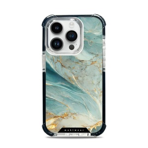 Odolný obal Mobiwear MagSafe Elite Bumper - Apple iPhone 14 Pro - D016D Zelenkavý a zlatavý mramor