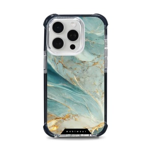 Odolný obal Mobiwear MagSafe Elite Bumper - Apple iPhone 15 Pro - D016D Zelenkavý a zlatavý mramor