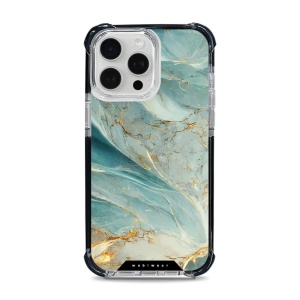 Odolný obal Mobiwear MagSafe Elite Bumper - Apple iPhone 15 Pro Max - D016D Zelenkavý a zlatavý mramor