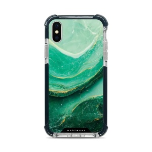 Odolný obal Mobiwear MagSafe Elite Bumper - Apple iPhone X / XS - D017D Zelený mramor