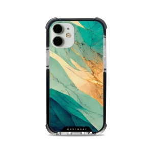 Odolný obal Mobiwear MagSafe Elite Bumper - Apple iPhone 12 Mini - D018D Zlatavý a zelenkavý mramor
