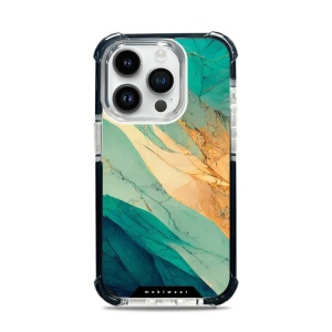 Odolný obal Mobiwear MagSafe Elite Bumper - Apple iPhone 14 Pro - D018D Zlatavý a zelenkavý mramor