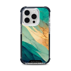 Odolný obal Mobiwear MagSafe Elite Bumper - Apple iPhone 15 Pro - D018D Zlatavý a zelenkavý mramor