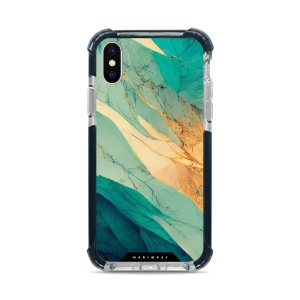 Odolný obal Mobiwear MagSafe Elite Bumper - Apple iPhone X / XS - D018D Zlatavý a zelenkavý mramor