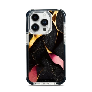 Odolný obal Mobiwear MagSafe Elite Bumper - Apple iPhone 14 Pro - D019D Černý a zlatavý mramor