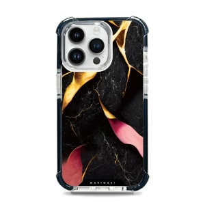 Odolný obal Mobiwear MagSafe Elite Bumper - Apple iPhone 14 Pro Max - D019D Černý a zlatavý mramor