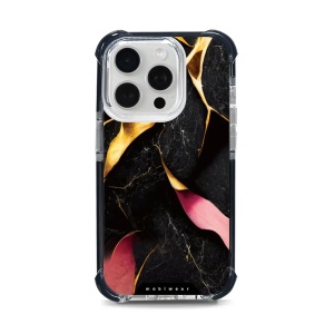 Odolný obal Mobiwear MagSafe Elite Bumper - Apple iPhone 15 Pro - D019D Černý a zlatavý mramor - VÝPRODEJ