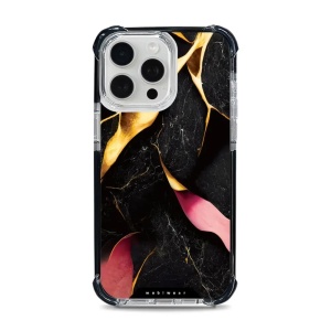 Odolný obal Mobiwear MagSafe Elite Bumper - Apple iPhone 15 Pro Max - D019D Černý a zlatavý mramor