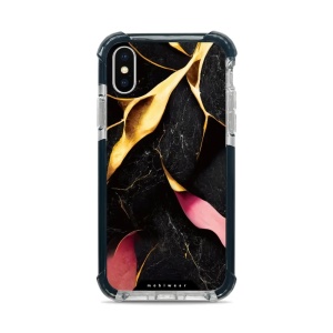 Odolný obal Mobiwear MagSafe Elite Bumper - Apple iPhone X / XS - D019D Černý a zlatavý mramor
