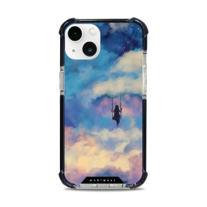 Odolný obal Mobiwear MagSafe Elite Bumper - Apple iPhone 13 - D021D Dívka na houpačce v oblacích