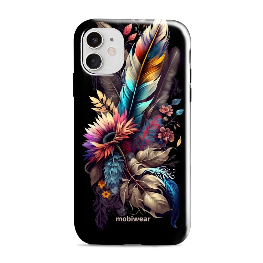 Odolný obal Mobiwear Elite Pro - Apple iPhone 11 - E011E Kytice s pírkem