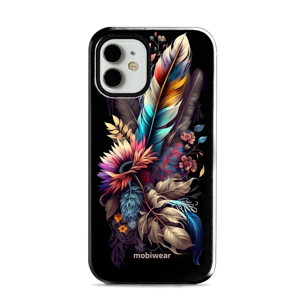 Odolný obal Mobiwear Elite Pro - Apple iPhone 12 Mini - E011E Kytice s pírkem