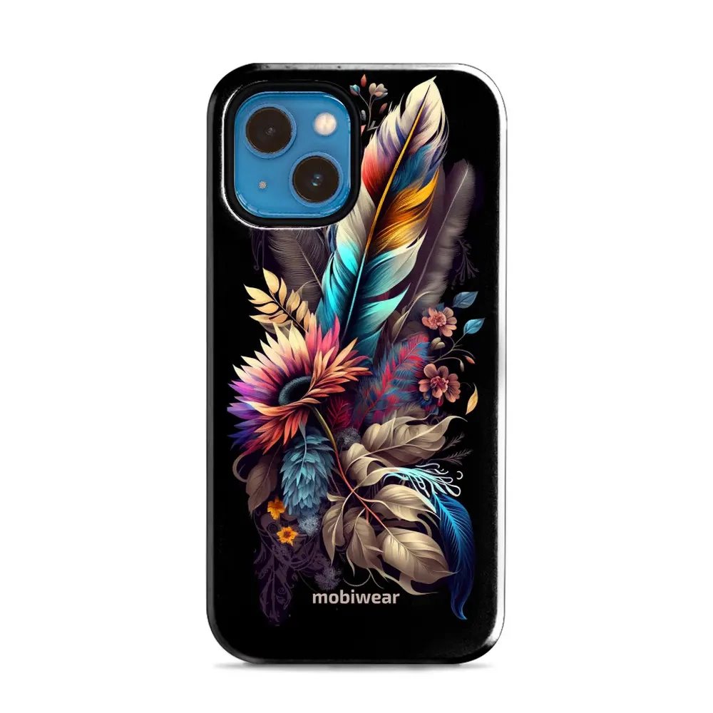 Odolný obal Mobiwear Elite Pro - Apple iPhone 13 Mini - E011E Kytice s pírkem
