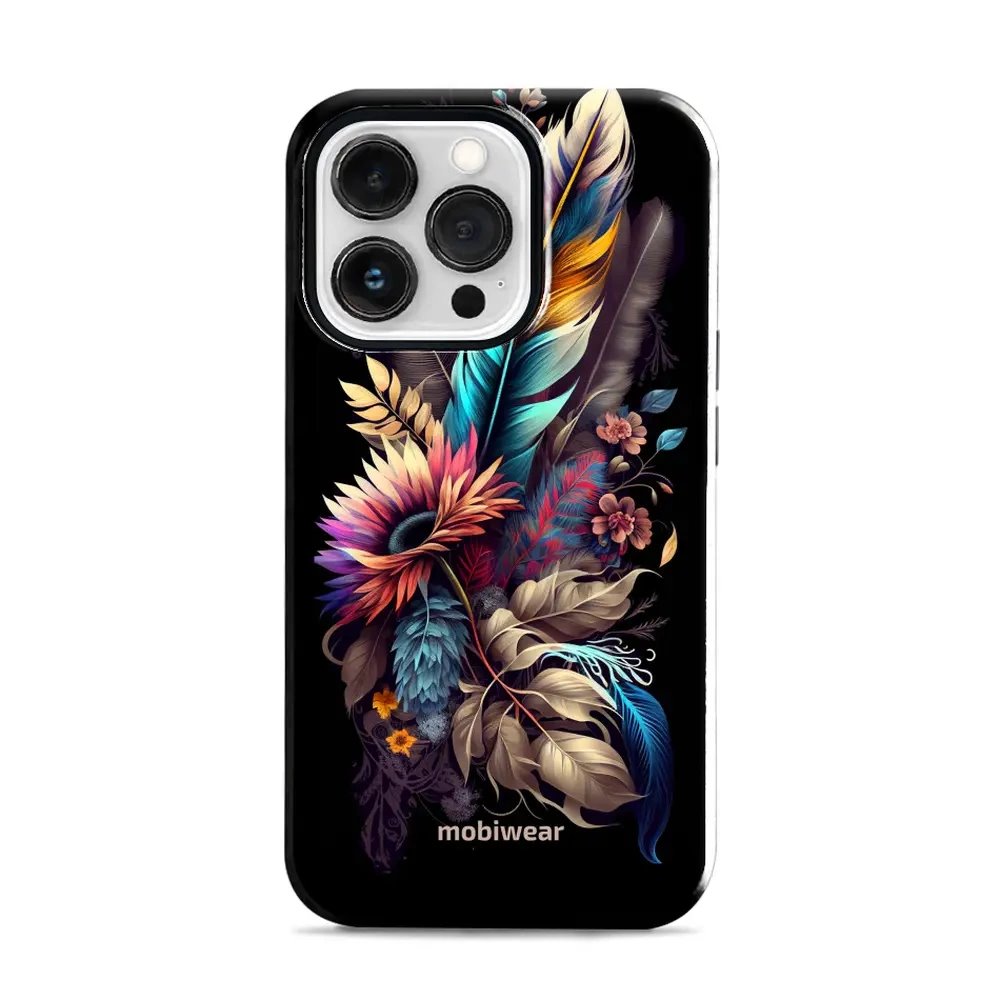 Odolný obal Mobiwear Elite Pro - Apple iPhone 13 Pro - E011E Kytice s pírkem