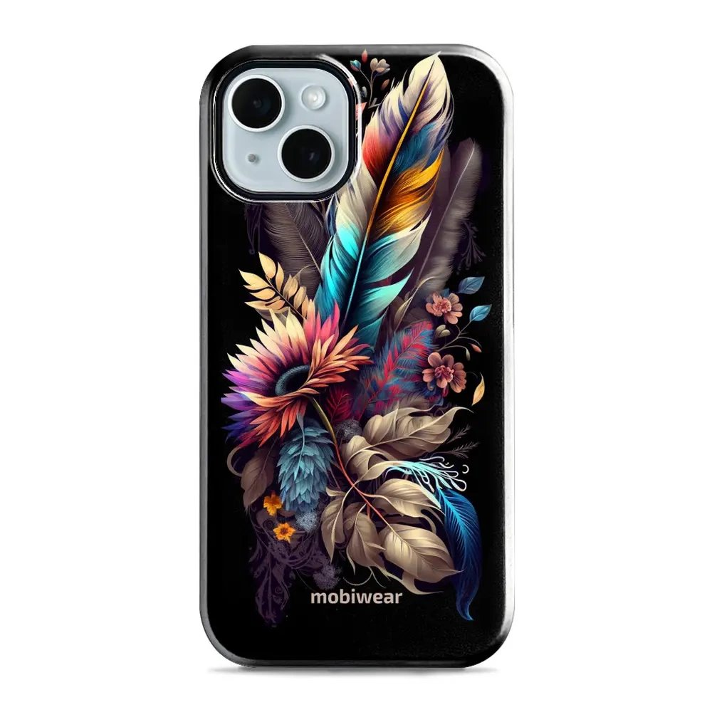 Odolný obal Mobiwear Elite Pro - Apple iPhone 14 - E011E Kytice s pírkem