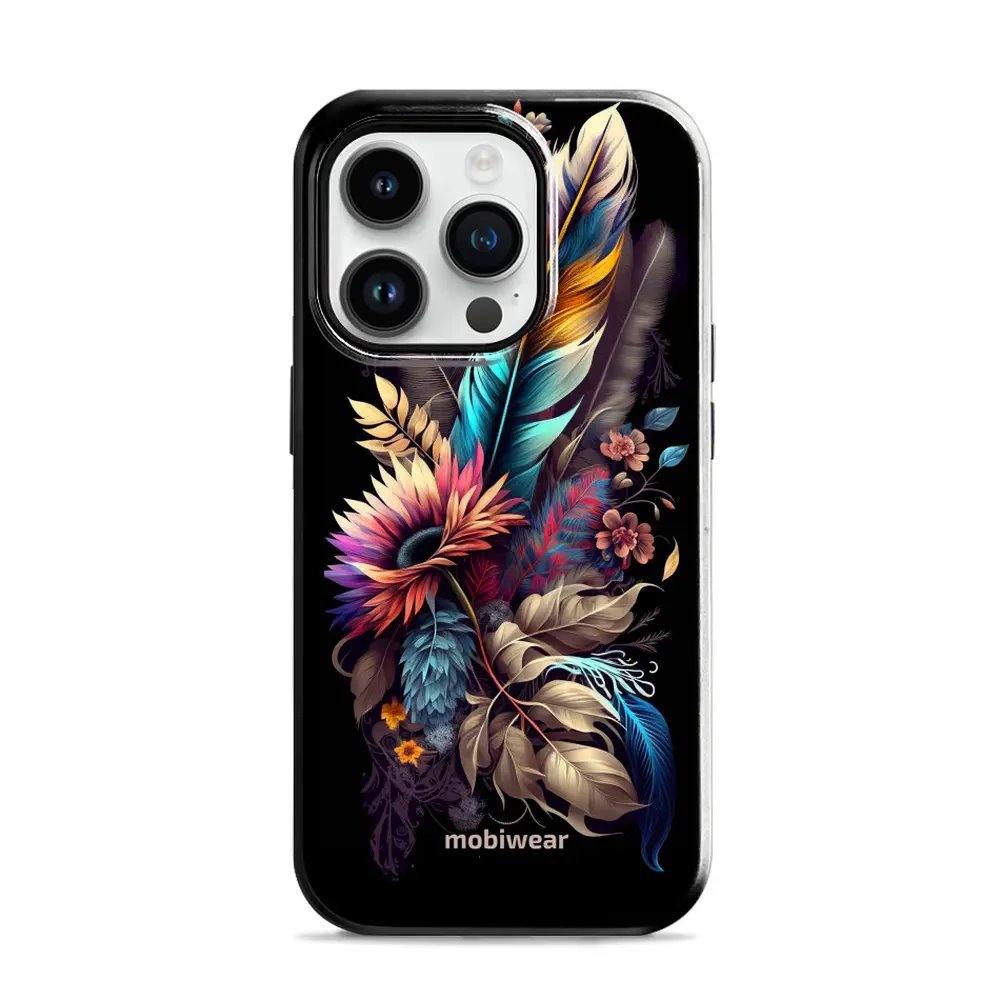 Odolný obal Mobiwear Elite Pro - Apple iPhone 14 Pro - E011E Kytice s pírkem