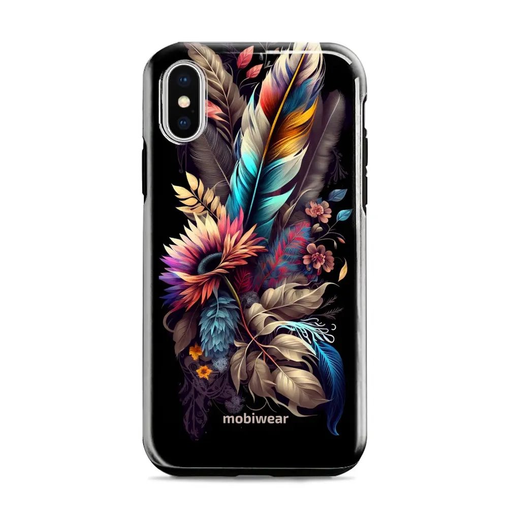 Odolný obal Mobiwear Elite Pro - Apple iPhone XR - E011E Kytice s pírkem