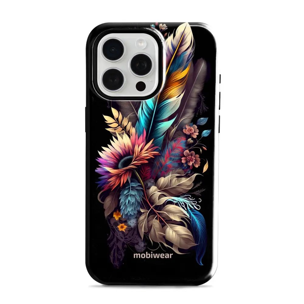 Odolný obal Mobiwear Elite Pro - Apple iPhone 15 Pro Max - E011E Kytice s pírkem