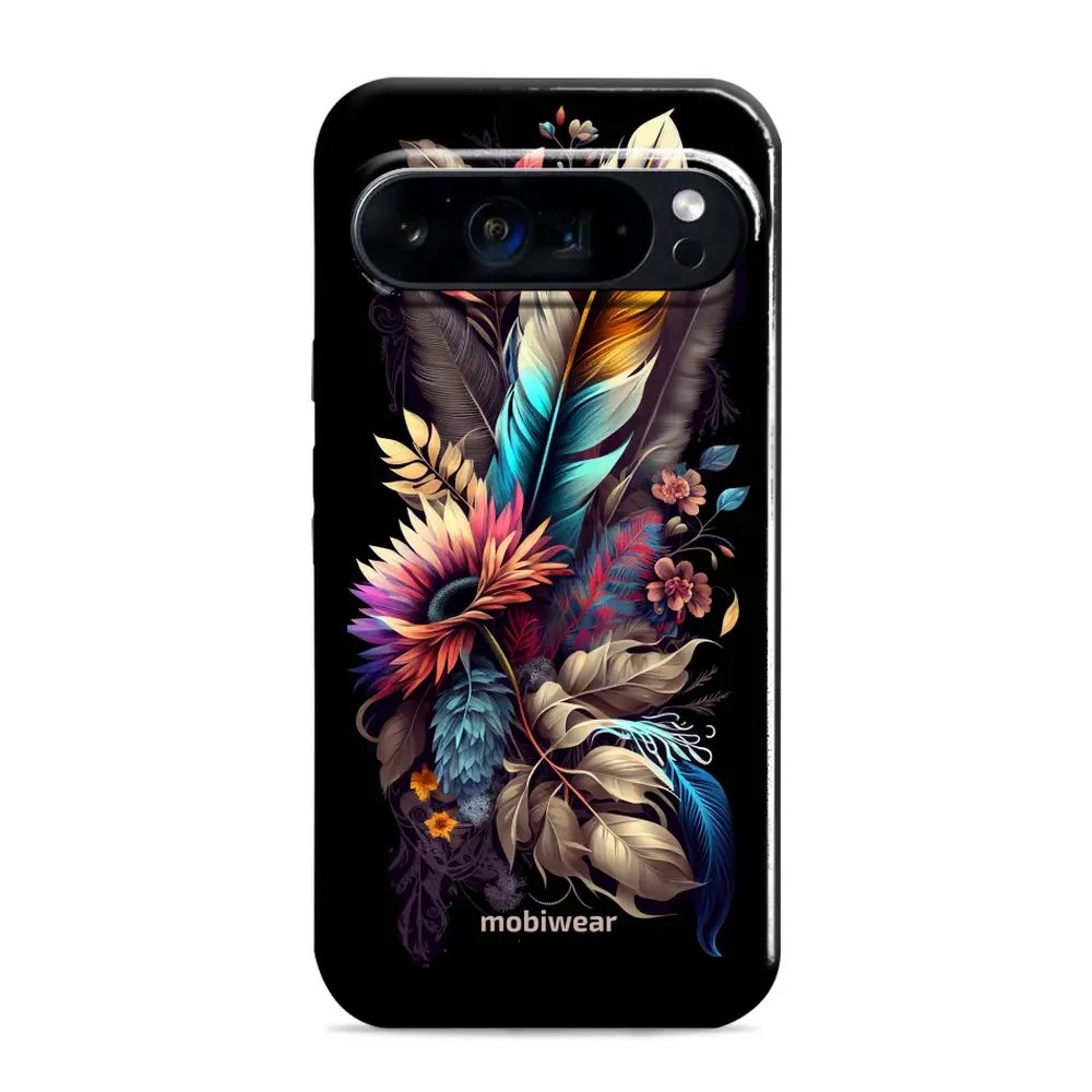 Odolný obal Mobiwear Elite Pro - Google Pixel 9 / 9 Pro - E011E Kytice s pírkem