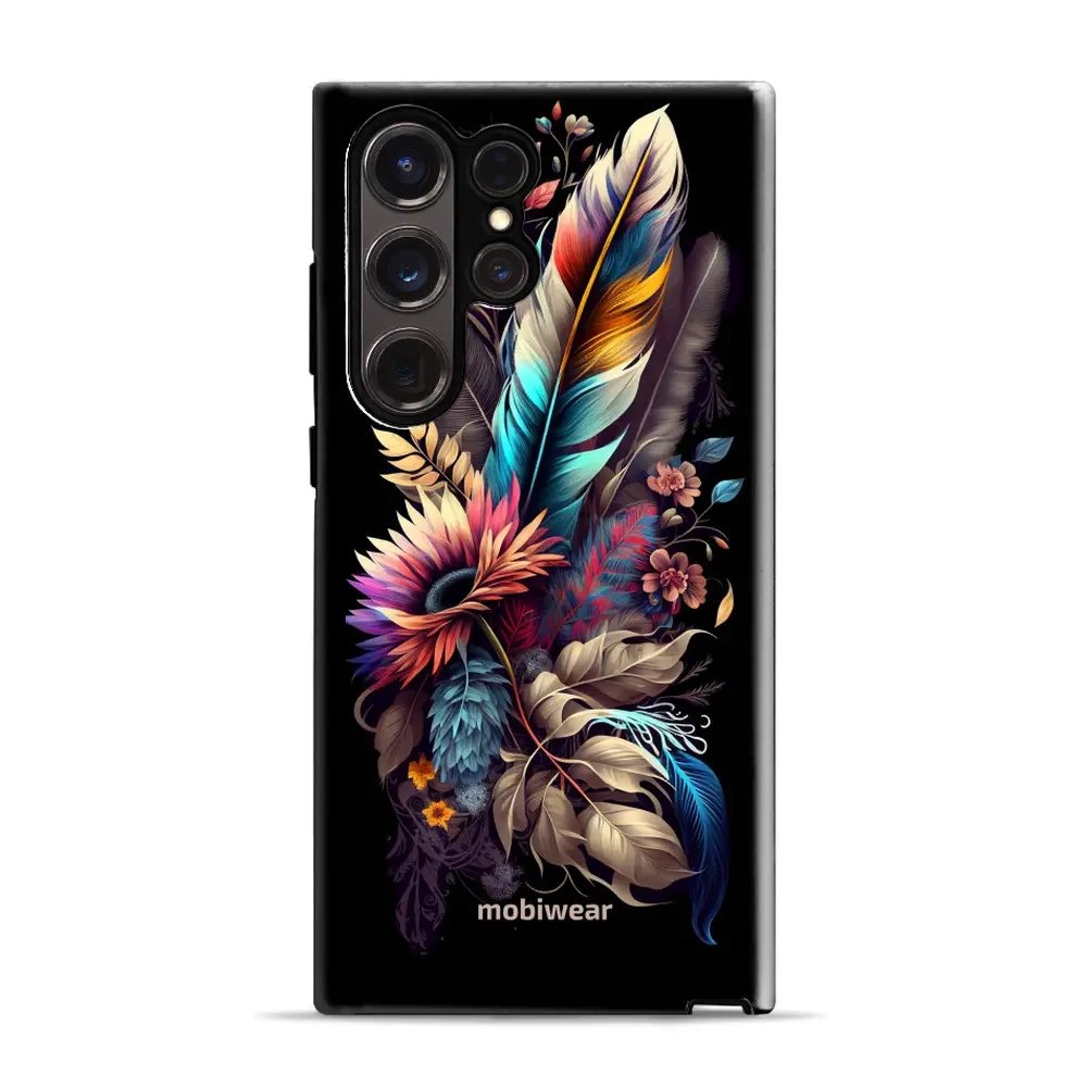 Odolný obal Mobiwear Elite Pro - Samsung Galaxy S23 Ultra - E011E Kytice s pírkem