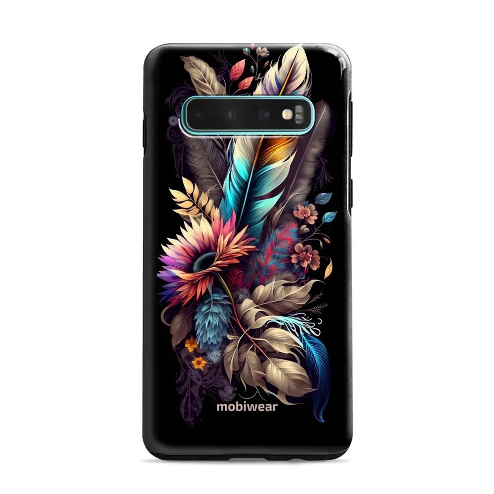 Odolný obal Mobiwear Elite Pro - Samsung Galaxy S10 Plus - E011E Kytice s pírkem