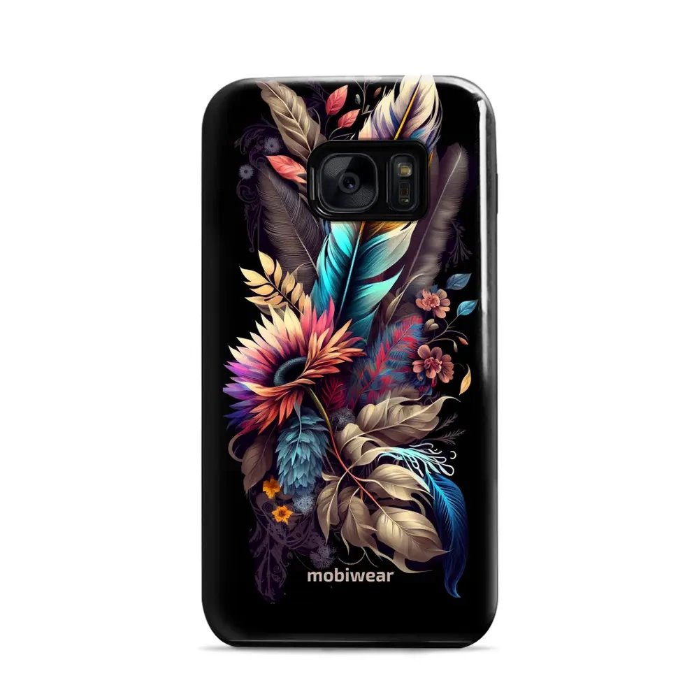 Odolný obal Mobiwear Elite Pro - Samsung Galaxy S7 - E011E Kytice s pírkem