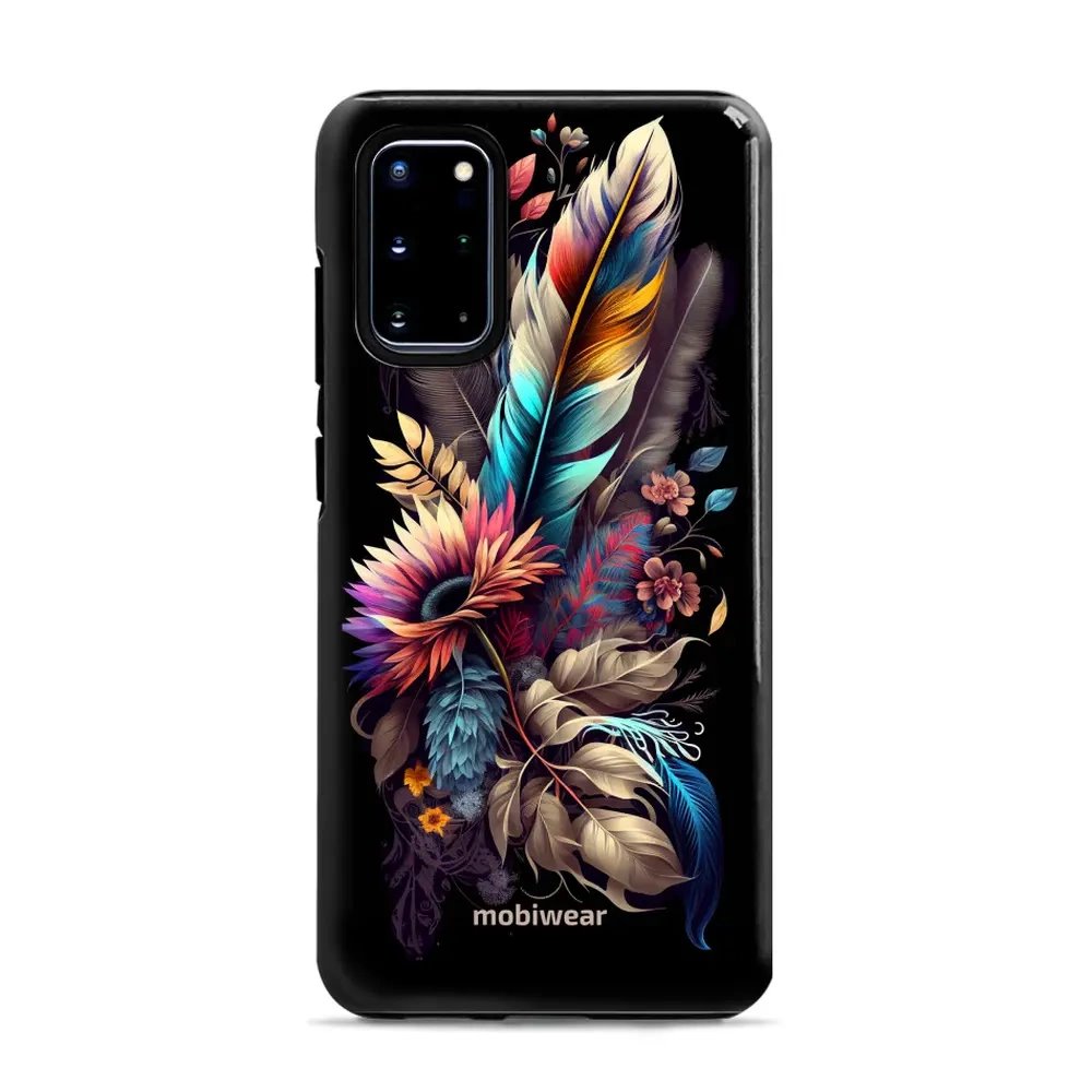Odolný obal Mobiwear Elite Pro - Samsung Galaxy S20 Plus - E011E Kytice s pírkem