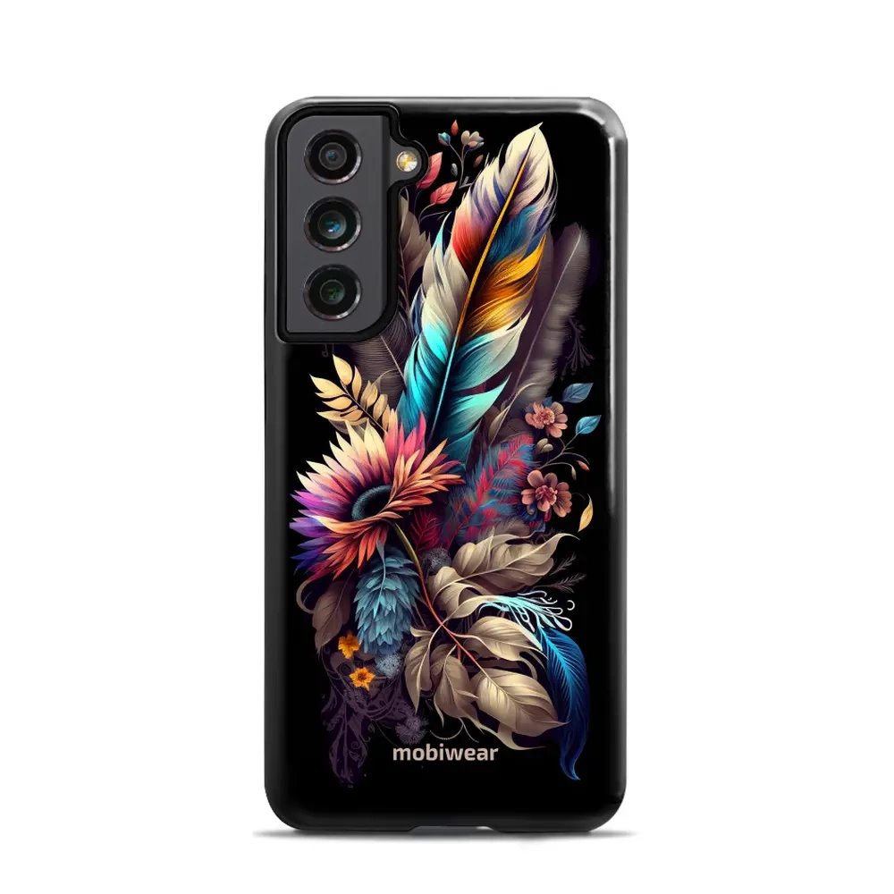 Odolný obal Mobiwear Elite Pro - Samsung Galaxy S21 FE - E011E Kytice s pírkem